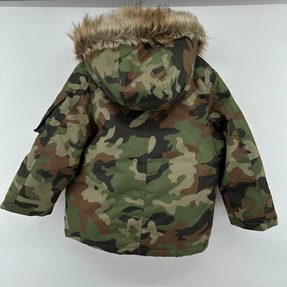 Polo Ralph Lauren Kids Camo Parka Sherpa Hood Faux Fur Jacket 3T 321799842001